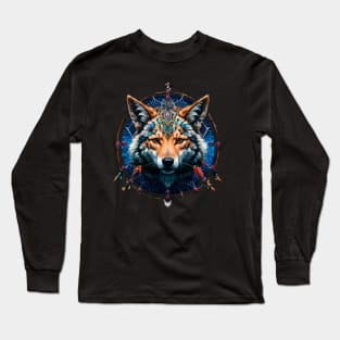 Coyote The Trickster (4) - Trippy Psychedelic Canis Long Sleeve T-Shirt